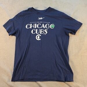 Nike Chicago Cubs Men's Large Blue Graphic MLB Baseball T-Shirt